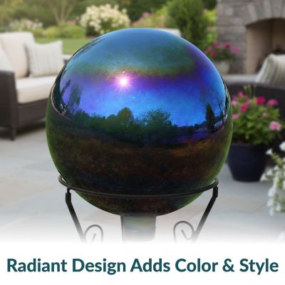 Image showing  10 in. Mirrored Glass Gazing Globe Balls, Rainbow, 2 pc.
