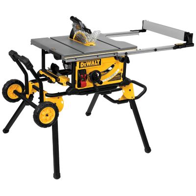 DeWALT 10 in. 15A Jobsite Table Saw with 32-1/2 in. Rip Capacity and Rolling Stand -  DWE7491RS