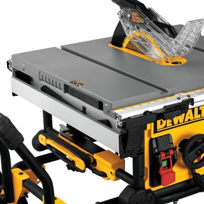 Image showing 7 th DEWALT 10 in. 15A Portable Corded Jobsite Table Saw with 32-1/2 in. Rip Capacity and Rolling Stand