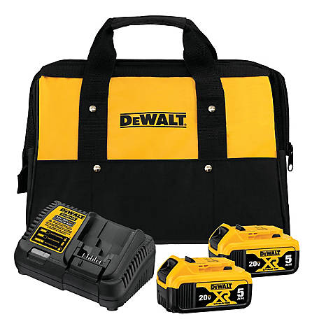 DeWALT DCB205-2CK 20V 5.0Ah Max Lithium-Ion 2-Battery Bare Tool Starter Kit