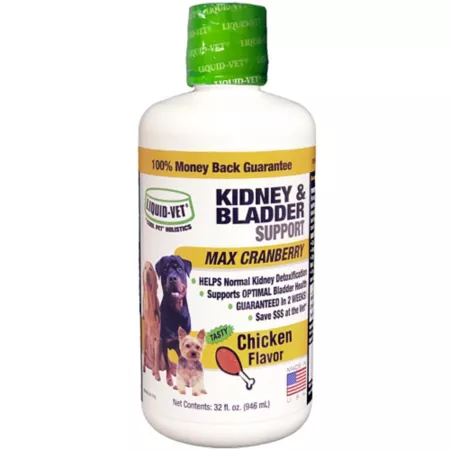 Liquid-Vet K9 Kidney and Bladder Support Supplement for Dogs Chicken Flavor 32 oz. Dog Urinary & Kidney Supplements