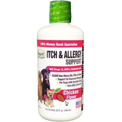 Liquid-Vet K9 Itch and Allergy Support Chicken Flavor Skin and Coat Supplement for Dogs, 32 oz.