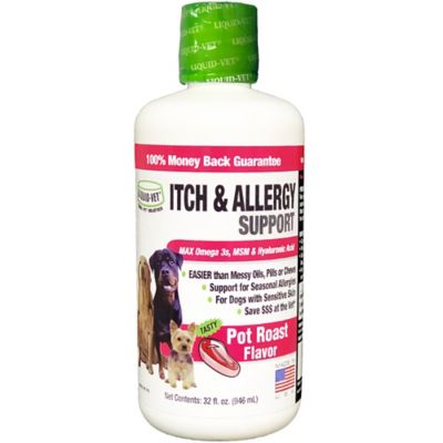 Liquid-Vet K9 Itch and Allergy Support Pot Roast Flavor Skin and Coat Supplement for Dogs, 32 oz.