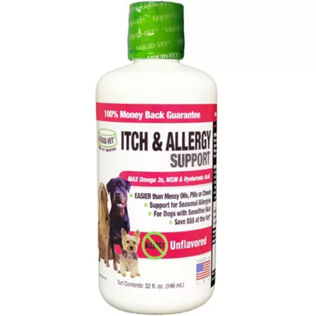 Liquid-Vet K9 Unflavored Skin and Coat Formula for Itching and Allergies for Dogs 32 oz. Dog Skin & Coat Supplements