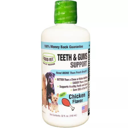 Liquid-Vet K9 Teeth and Gum Support Chicken Flavor Formula 32 oz. Dog Dental Supplements