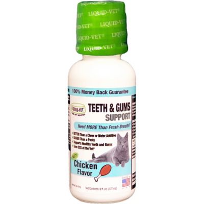 Liquid-Vet Feline Teeth and Gums Support Chicken Flavor Formula for Cats, 8 oz.