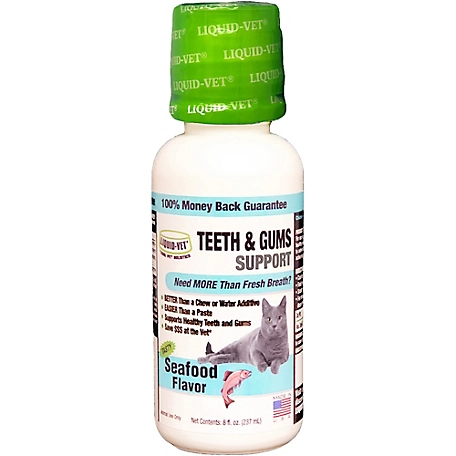 Liquid-Vet Feline Teeth and Gums Support Seafood Flavor Formula for Cats, 8 oz.