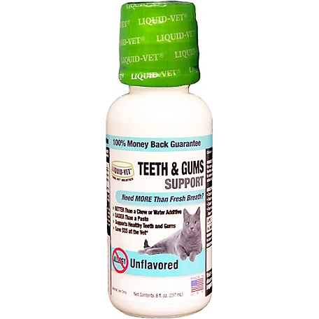 Liquid-Vet Feline Teeth and Gums Support Unflavored Formula for Cats, 8 oz.