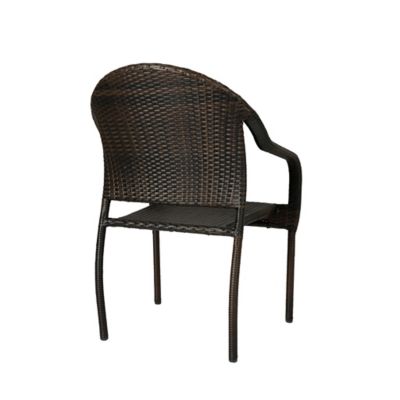 Image showing 8 th Patio Sense 4 pc. Rhodos Cafe All-Weather Stacking Wicker Chair Set