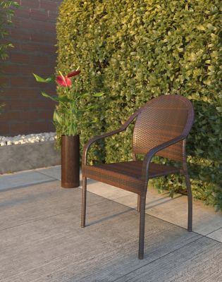 Image showing 9 th Patio Sense 4 pc. Rhodos Cafe All-Weather Stacking Wicker Chair Set