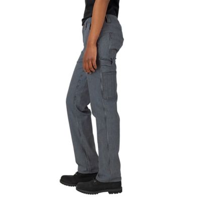 Image showing  Women's Relaxed Fit Mid-Rise Carpenter Hickory Stripe Pants