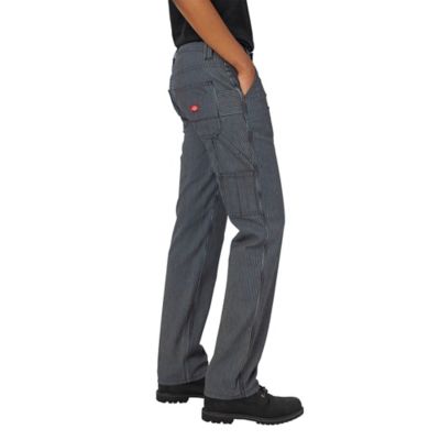 Image showing  Women's Relaxed Fit Mid-Rise Carpenter Hickory Stripe Pants