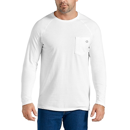 Dickies SL600 Men's Temp-iQ Performance Cooling Long Sleeve Pocket T-Shirt 3XL White