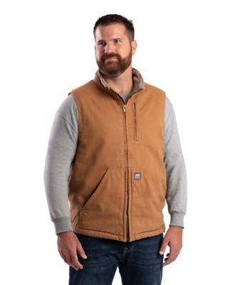 Berne Men's Heartland Sherpa-Lined Washed Duck Vest