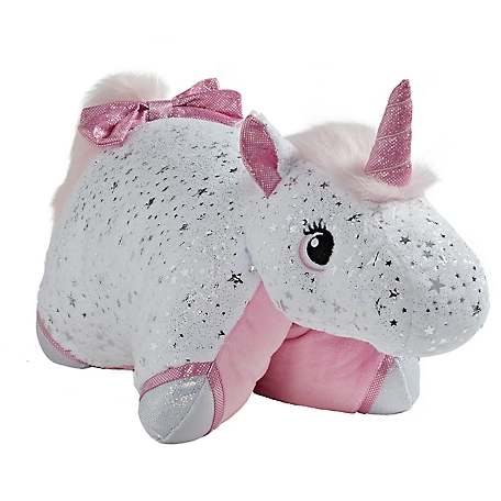 Pillow Pets Glittery Unicorn Stuffed Animal Plush Toy, For Ages 0+, 18 in.