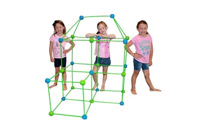 Funphix 77 pc. Glow-in-the-Dark Fort Building Kit, Blue/Green Balls, For Ages 5+