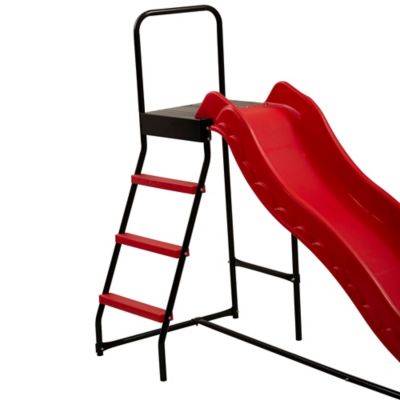 Image showing  2-in-1 Trampoline Safety Ladder with Playground Slide Attachment