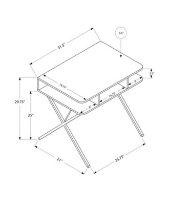 Image showing  31 in. Computer Desk, White/Silver