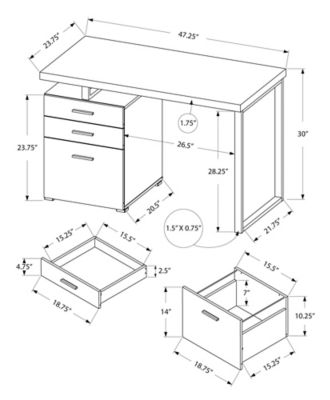 Image showing 4 th Monarch Specialties 48 in. Computer Desk, Left or Right Facing