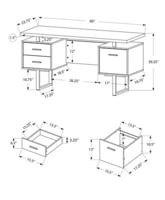 Image showing  Computer Desk, 60 in. L, Metal Legs