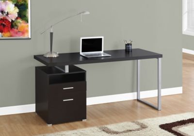 Image showing  60 in. Computer Desk with 1 Shelf/2 Drawers