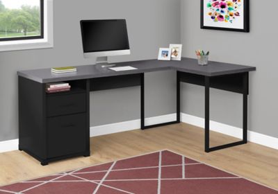 Image showing  80 in. Left or Right Facing Computer Desk with 1 Shelf/2 Drawers