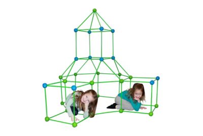Funphix 154 pc. Supersized Glow-in-the-Dark Fort Building Set, Blue/Green Balls, For Ages 5+