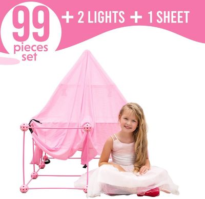 Funphix 99 pc. Princess Castle Kit with Pink Poles, For Ages 5+