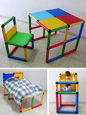 Image showing  199 pc. Create and Play Life-Size Structures Set, Standard Set, 110 lb. Capacity, For Ages 2-12