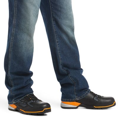 Image showing 3 th Ariat Men's Stretch Fit Low-Rise Rebar M3 Loose DuraStretch Basic Stackable Straight Leg Work Jeans