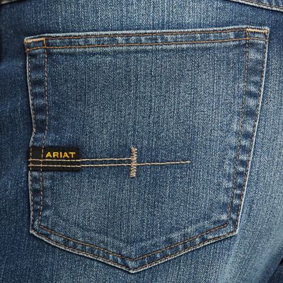 Image showing 4 th Ariat Men's Stretch Fit Low-Rise Rebar M3 Loose DuraStretch Basic Stackable Straight Leg Work Jeans