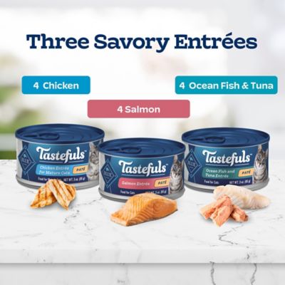 Image showing  Adult All-Natural Salmon/Chicken/Fish/Tuna Pate Wet Cat Food Variety Pack, 3 oz., Pack of 12 Cans