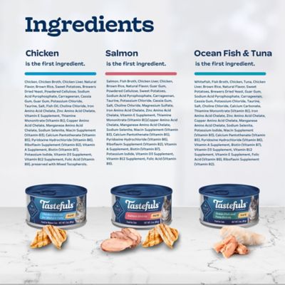 Image showing  Adult All-Natural Salmon/Chicken/Fish/Tuna Pate Wet Cat Food Variety Pack, 3 oz., Pack of 12 Cans