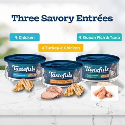 Image showing  Adult All-Natural Chicken, Turkey, Fish and Tuna Pate Wet Cat Food Variety pk., 5.5 oz., Pack of 12 Cans