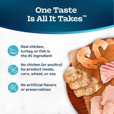 Image showing 5 th Blue Buffalo Tastefuls Adult All-Natural Chicken, Turkey, Fish and Tuna Pate Wet Cat Food Variety pk., 5.5 oz., Pack of 12 Cans