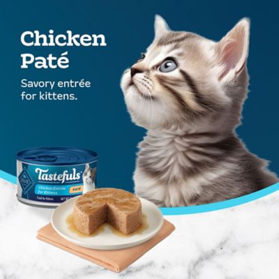 Image showing 5 th Blue Buffalo Tastefuls Kitten Natural Chicken Pate Wet Cat Food, 3 oz. Can, Pack of 6