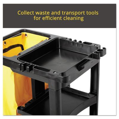 Image showing 8 th Rubbermaid Multi-Shelf Commercial Utility Cleaning Cart