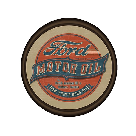 Ford Motor Oil Round Pub Sign, 12 in.