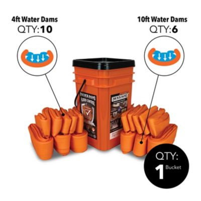 Image showing  16 pc. Indoor Grab-and-Go Flood Control Kit with 10 ft. and 4 ft. Water Dams
