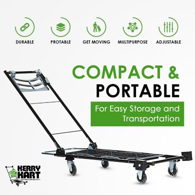Image showing  400 lb. Capacity 4-in-1 Utility Cart, Black