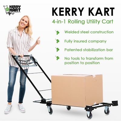 Image showing  400 lb. Capacity 4-in-1 Utility Cart, Black