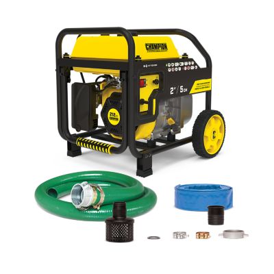 Champion Power Equipment 2 in. 158 GPM Gas-Powered Semi-Trash Water Transfer Pump, Hose and Wheel Kit