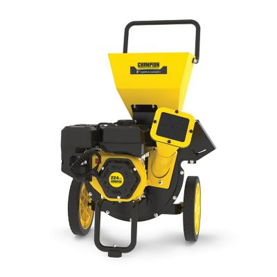 Champion Power Equipment 3 in. Diameter 224cc Gas Powered Portable Chipper Shredder with Collection Bag