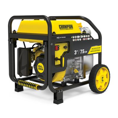 Image showing 8 th Champion Power Equipment 3 in. Gas-Powered Semi-Trash Water Transfer Pump, 264 GPM, Hose and Wheel Kit