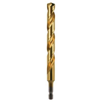 Image showing  1/2 in. Titanium Hex Shank Drill Bit, Precision CNC Machined High Speed Steel