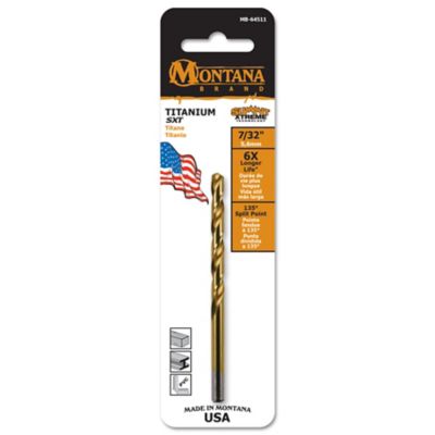 Montana Brand Tools 7/32 in. Titanium Round Shank Drill Bit, Precision CNC Machined High Speed Steel