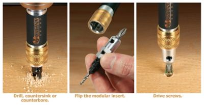 Image showing  #8 4-in-1 Compact Modular Countersink Drill and Driver, 1/4 in. Non-Slip Impact Hex Shank