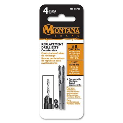 Montana Brand Tools #8 Replacement Countersink Drill Bits, Modular Drill and Driver