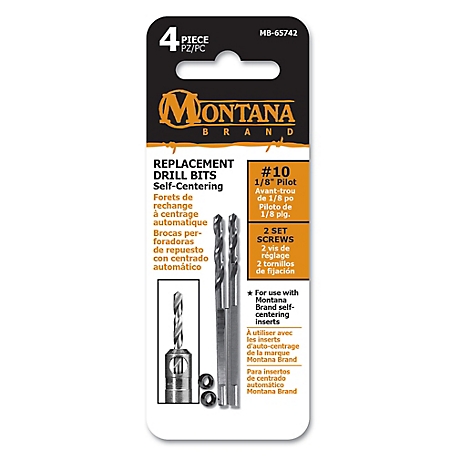 Montana Brand Tools #10/12 Replacement Self-Centering Drill Bits, Self Centering Drill & Driver, 4 pc.