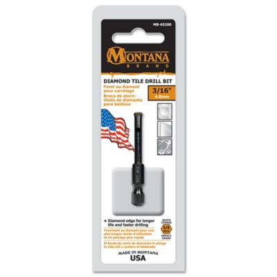 Montana Brand Tools 3/16 in. Diamond Tile Drill Bit, Black Oxide Finish